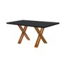 Mesa de Jantar Nadia 120x80 Linha Blend e Tampo Preto Base em Madeira Maciça - 1