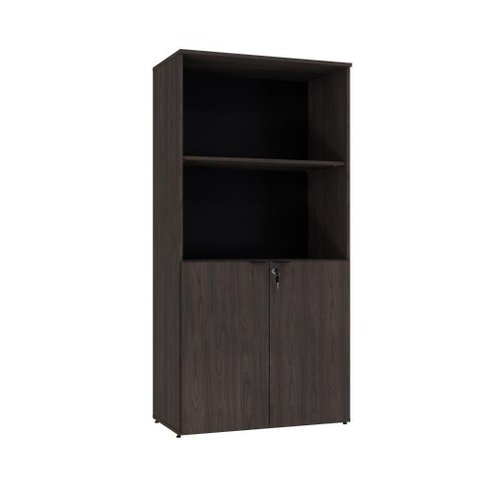 Armário Alto Estante com 02 Portas 161,5x80x42cm Wlae80 Terracota - Preto