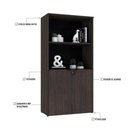 Ver imagem 2 de Armário Alto Estante com 02 Portas 161,5x80x42cm Wlae80 Terracota - Preto