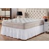 Saia Box Ajustável Serve em Cama Casal Queen e King Babado com Elástico 1 Peça:branco - 1
