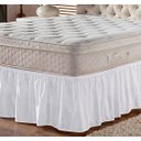 Ver imagem 2 de Saia Box Ajustável Serve em Cama Casal Queen e King Babado com Elástico 1 Peça:branco