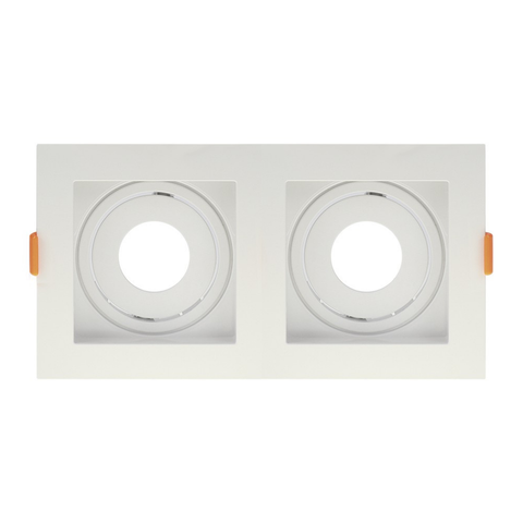 Spot de Embutir Quadrado Recuado Duplo Mr11 Direcionável Branco