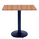 Ver imagem 1 de Mesa Zeta Ferro Preto 75 Cm (alt) Disco Redondo Tampo Mdp Quadrado 60 Cm (larg) X 2,50 Cm (alt) Noce