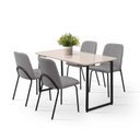 Ver imagem 2 de Conjunto para Sala de Jantar com 4 Cadeiras Dora Preto/Black/Cinza/Off White