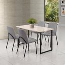 Ver imagem 1 de Conjunto para Sala de Jantar com 4 Cadeiras Dora Preto/Black/Cinza/Off White