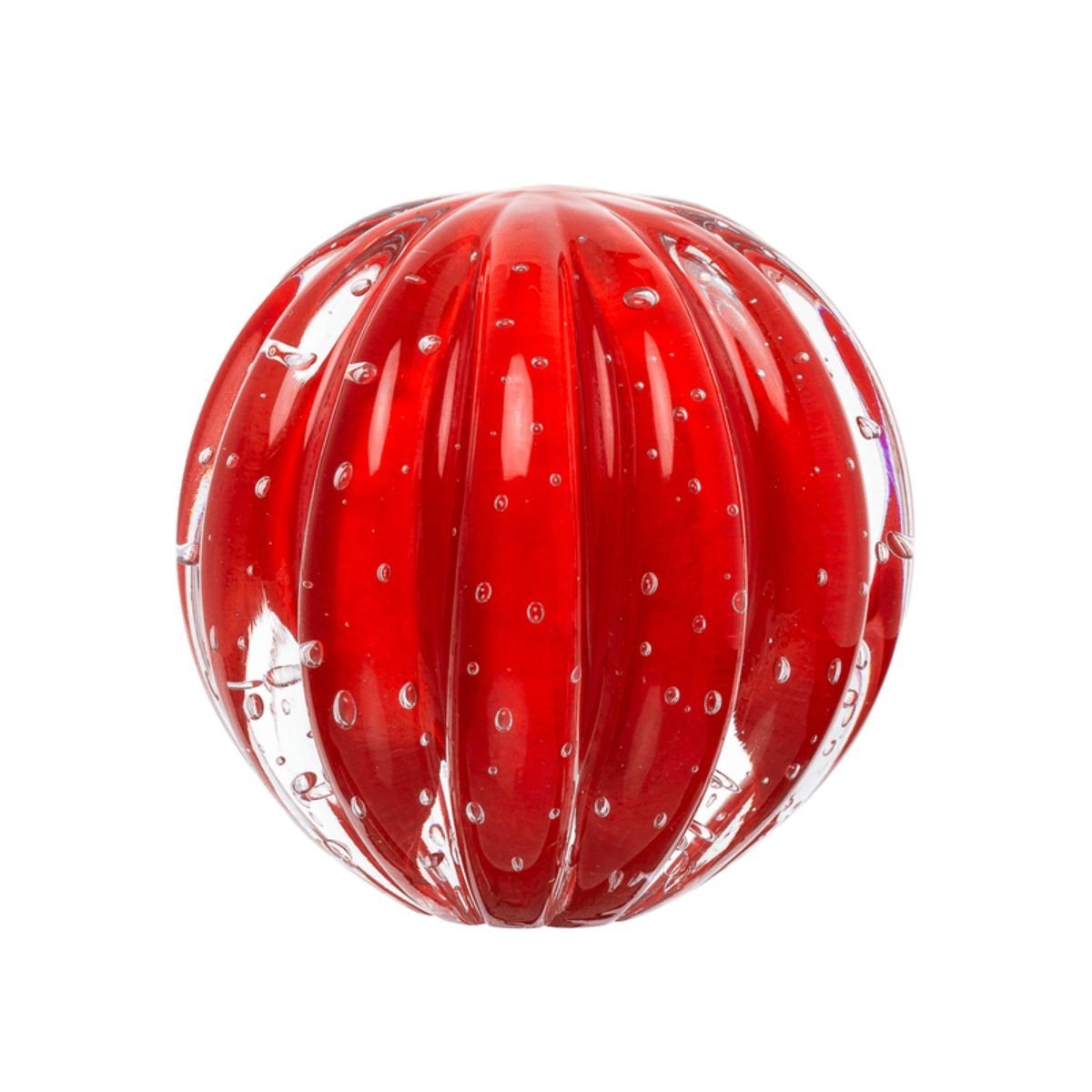 Bola/ Esfera de Decoração em Murano Vermelho Intenso G