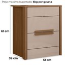 Ver imagem 3 de Kit 2 Mesas de Cabeceira Dhara 2 Gavetas 51 Cm Carvalho Fendi Moval