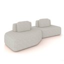 Ver imagem 1 de Sofá 2 Lugares Orgânico com Chaise e 1 Módulo Central Berlim Bouclê K01 - D'Rossi
