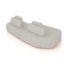 Ver imagem 4 de Sofá 2 Lugares Orgânico com Chaise e 1 Módulo Central Berlim Bouclê K01 - D'Rossi