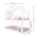 Ver imagem 3 de Beliche Montessoriano Casinha com Janela Madeira Maciça Branco/Rosa Housin