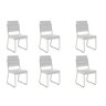 Kit 6 Cadeiras de Cozinha 1736 6 Uni Prata/courino Branco - Carraro - 1