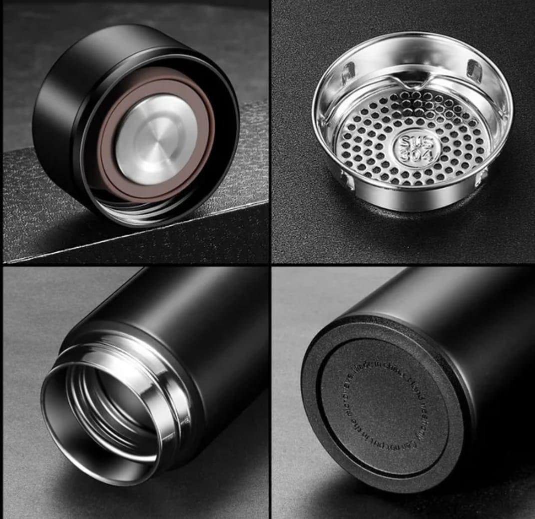 Garrafa Térmica Aço Inox Termômetro Display Led 500ml Rosa - 8