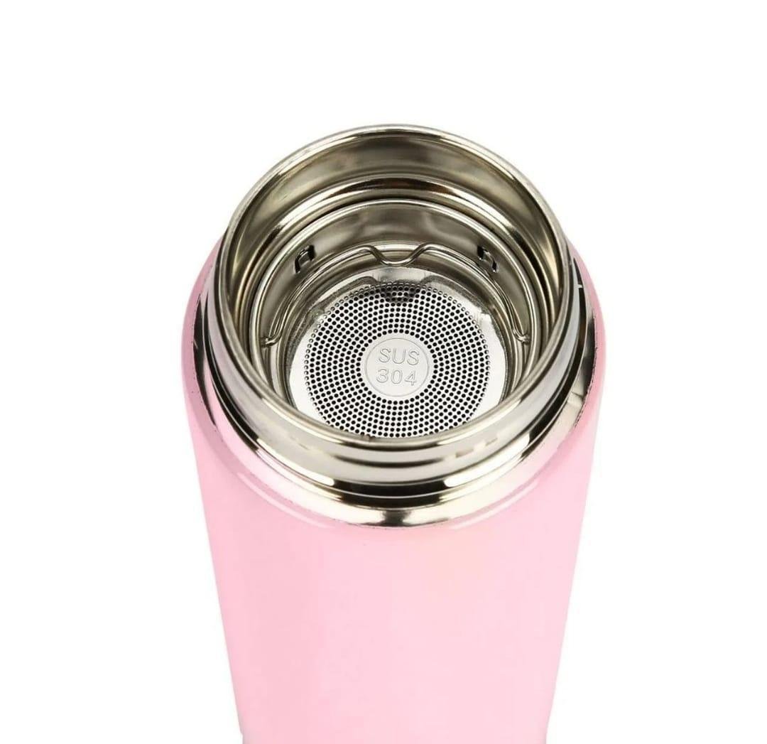 Garrafa Térmica Aço Inox Termômetro Display Led 500ml Rosa - 5