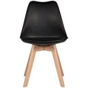 Ver imagem 4 de Conjunto C/5 Cadeiras Charles Eames Leda Saariem Design Wood Estofada Base Madeira - Preta