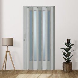 Porta Sanfonada Pvc Translucida 210x84 Cinza - 2