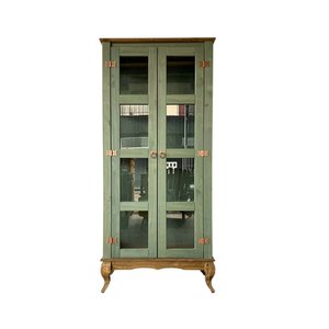 Cristaleira de Madeira Maciça 2 Portas D113 Verde