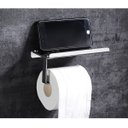 Ver imagem 1 de Porta Papel Higienico Suporte Celular Banheiro Prata Cromado