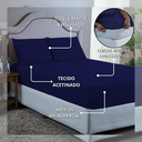 Ver imagem 5 de Conjunto Lençol Cama King Size 4 Peças 400 Fios com Elástico e Fronhas Toque Macio:azul Marinho