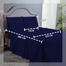 Conjunto Lençol Cama King Size 4 Peças 400 Fios com Elástico e Fronhas Toque Macio:azul Marinho - 2