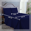 Ver imagem 2 de Conjunto Lençol Cama King Size 4 Peças 400 Fios com Elástico e Fronhas Toque Macio:azul Marinho