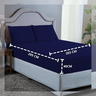 Conjunto Lençol Cama King Size 4 Peças 400 Fios com Elástico e Fronhas Toque Macio:azul Marinho - 3