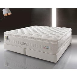 Cama Box King Branco + Colchão Molas Ensacadas Látex Visco Gel Kingston 193x203x68cm - 2
