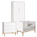 Ver imagem 1 de Quarto de Bebê Classic 2 Portas Branco com Pés Madeira Natural – Reller