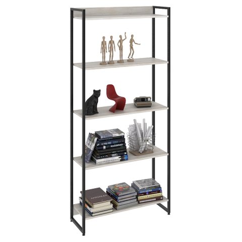 Estante Livreiro Multiuso Dynamica Industrial 80cm 5 Prateleiras C08 Snow - Mpozenato