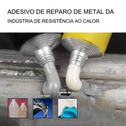 Super Cola Epoxi Metal Aço Aluminio Vazamento Rachadura Secagem Rapida Reparo Resistente Leva Pro Pe - 2