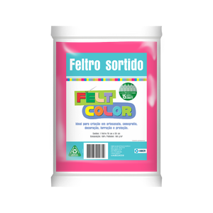 Feltro Feltcolor Liso Rosa Maravilha - 70cm X 50cm