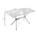 Ver imagem 2 de Conjunto: Mesa Sala Jantar Loire c/ Tampo Vidro 150cm + 6 Cadeiras Lisboa Cromado/Courano Preto - Ka