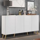 Ver imagem 2 de Aparador Buffet Retrô Multimóveis 4 Portas Branco/natural