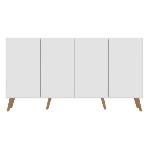 Aparador Buffet Retrô Multimóveis 4 Portas Branco/natural