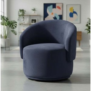 Poltrona Decorativa Giratória Sala de Estar Recepção Jasmine Suede