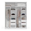Ver imagem 3 de Guarda-roupa Infantil Colorino 4 Portas 4 Gavetas Branco/creme - Politorno