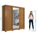 Ver imagem 5 de Guarda-Roupa Casal 2 Espelhos 3 Portas de Correr e 4 Gavetas Marrom/Freijó
