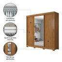 Ver imagem 6 de Guarda-Roupa Casal 2 Espelhos 3 Portas de Correr e 4 Gavetas Marrom/Freijó