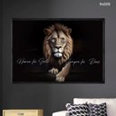 Ver imagem 2 de Quadro Decorativo - Leao Nunca Foi Sorte Sempre Foi Deus Frs009 - Vidro com Impressão Uv - 80x60cm