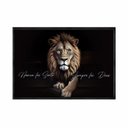 Ver imagem 1 de Quadro Decorativo - Leao Nunca Foi Sorte Sempre Foi Deus Frs009 - Vidro com Impressão Uv - 80x60cm