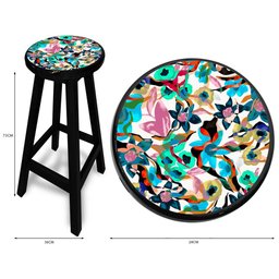 Banqueta S/ Encosto Preto Estampada Kz0275 - 2