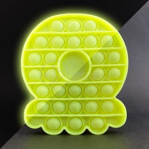 Pop It Brilha no Escuro Fluorescente Polvo Fidget Toy Brinquedo Anti Stress Sensorial - Amarelo