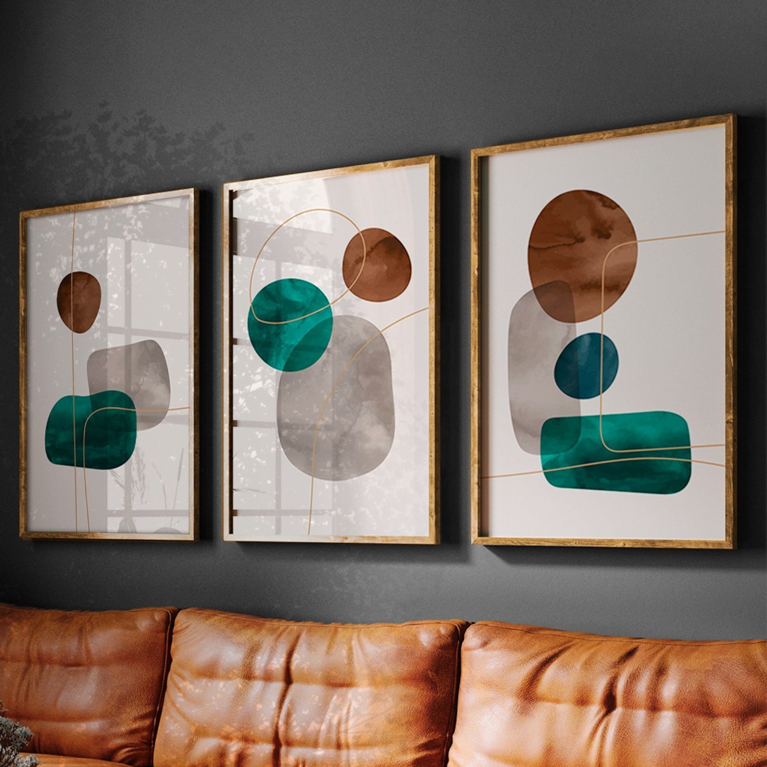 Quadro Decorativo 3 Telas Composição Iii Diversos Tamanhos - 1