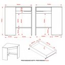 Ver imagem 4 de Mesa Escrivaninha de Canto 1 Gaveta Branco Me4169 - Tecno Mobili