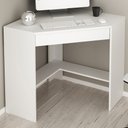 Ver imagem 1 de Mesa Escrivaninha de Canto 1 Gaveta Branco Me4169 - Tecno Mobili