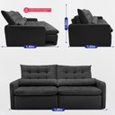Ver imagem 4 de Sofá sem Caixa Retrátil 1,60m Softgel Celeste Velusoft Preto Cama Inbox