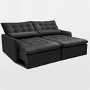 Ver mais imagens de Sofá sem Caixa Retrátil 1,60m Softgel Celeste Velusoft Preto Cama Inbox