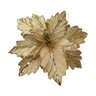Kit 2 Flores Artificial Glitter Dourado Madeira Natal 25cm - 2
