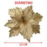 Kit 2 Flores Artificial Glitter Dourado Madeira Natal 25cm - 4