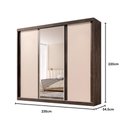 Ver imagem 6 de Guarda Roupa Casal Sevilha 3 Pts Correr 6 Gav C/ Porta Espelho Inteiro Moldura Alumínio Chocolate/