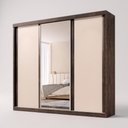 Ver imagem 7 de Guarda Roupa Casal Sevilha 3 Pts Correr 6 Gav C/ Porta Espelho Inteiro Moldura Alumínio Chocolate/
